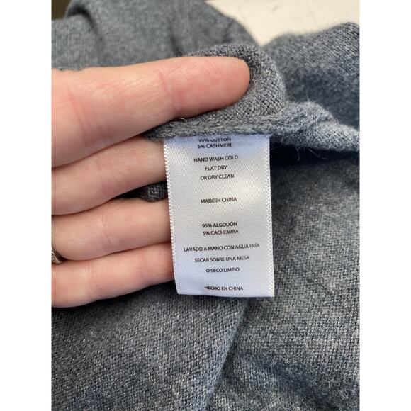 Hickey Freeman Sweater Mens Size XL Gray Cotton Cashmere Preppy Casual Pullover - Picture 4 of 7